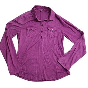 Marmot Long Sleeve‎ Roll Tab Shirt Women's Medium Purple Collared Half Button